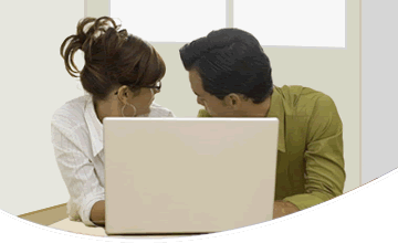 couple looking behind