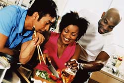 cooking with friends