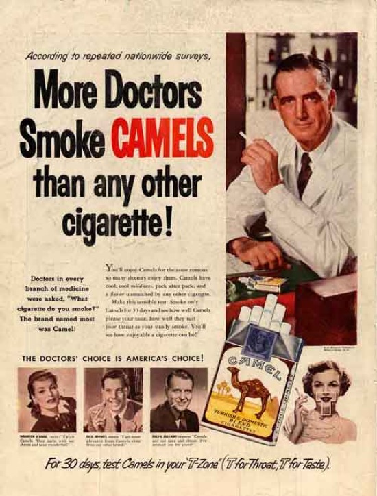 old smoking ad with doctors