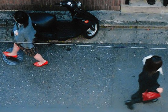 red pumps and red bag